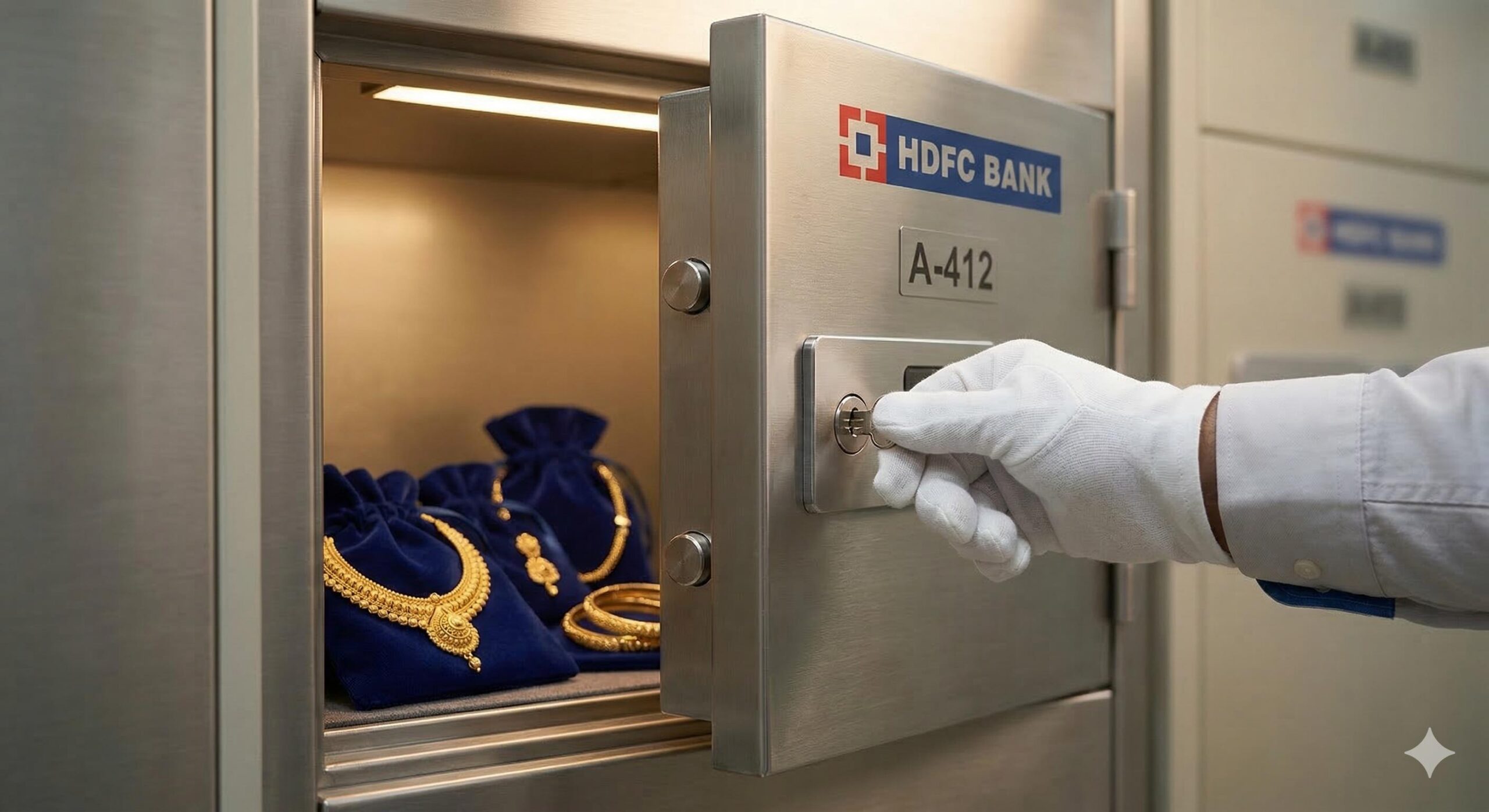 Secure safe deposit box symbolizing responsible borrowing and asset safety upon gold loan repayment.
