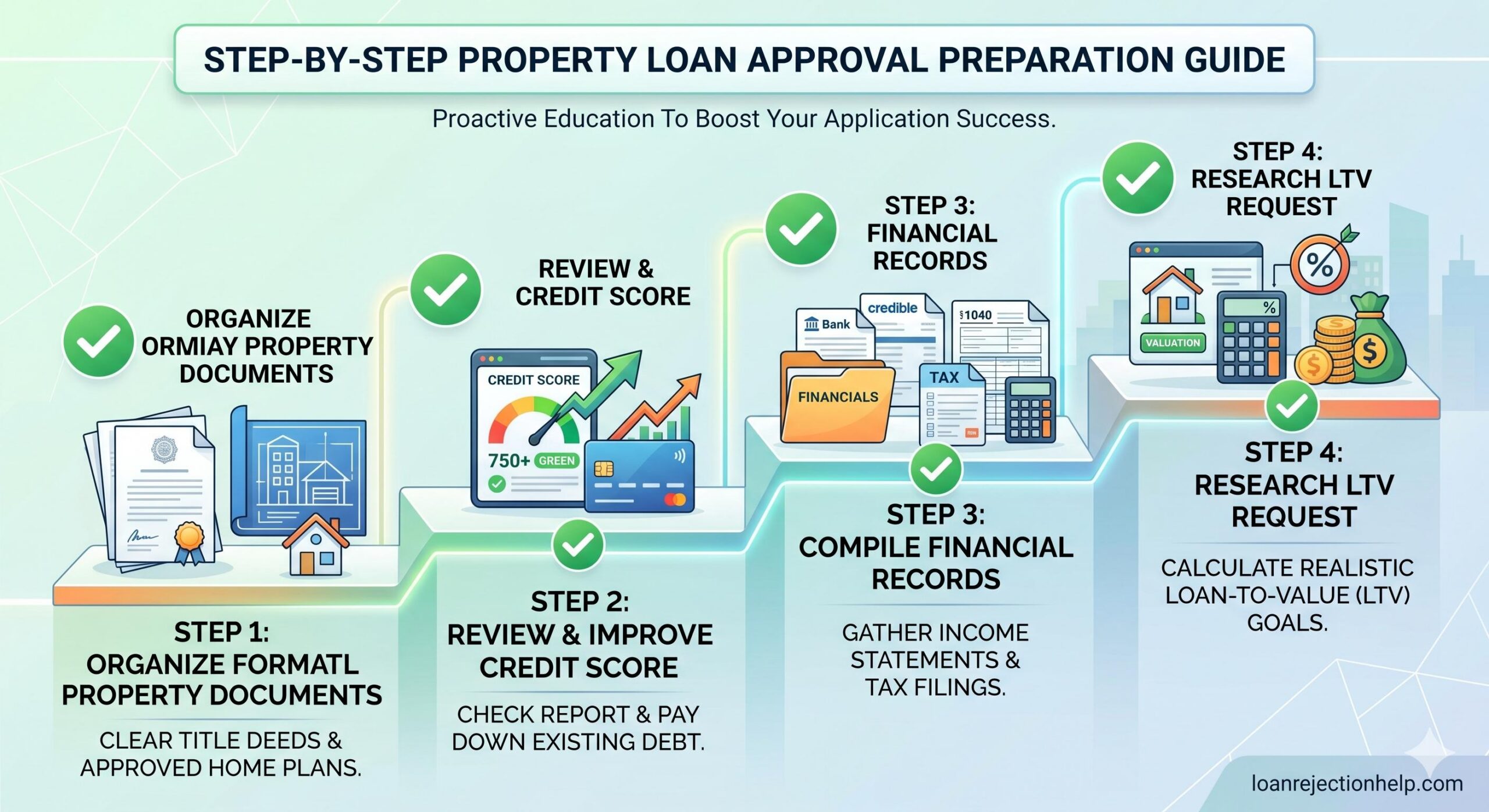 Infographic checklist for improving property loan approval chances