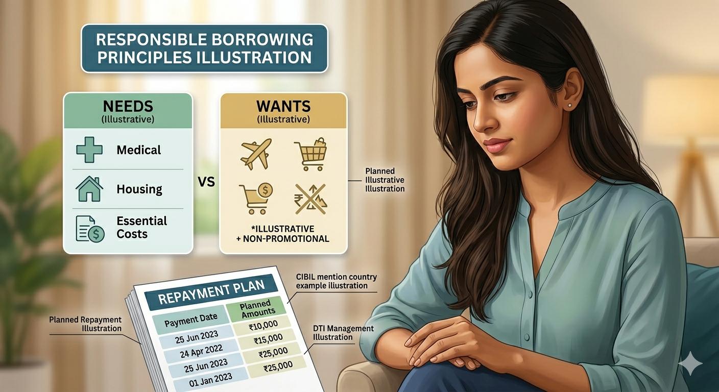 Trustworthy photo symbolizing balanced decision making and planned repayment for responsible borrowing.
