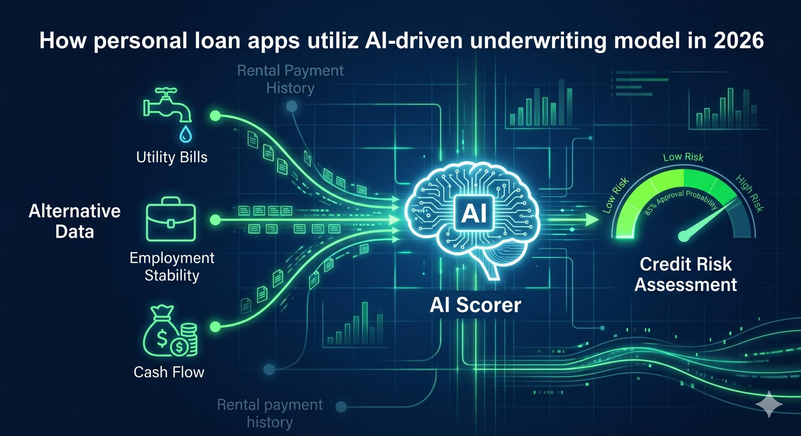 AI scoring model analyzing alternative data.