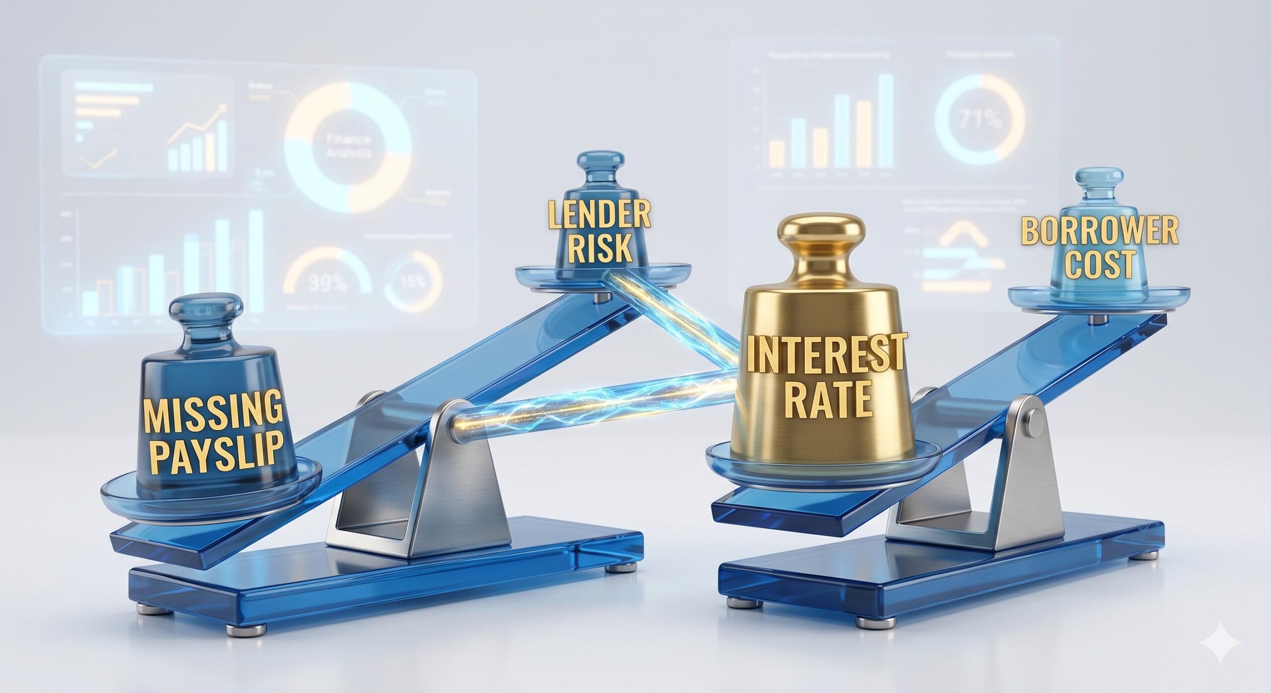 Graphic showing how higher lender risk results in higher interest rates.